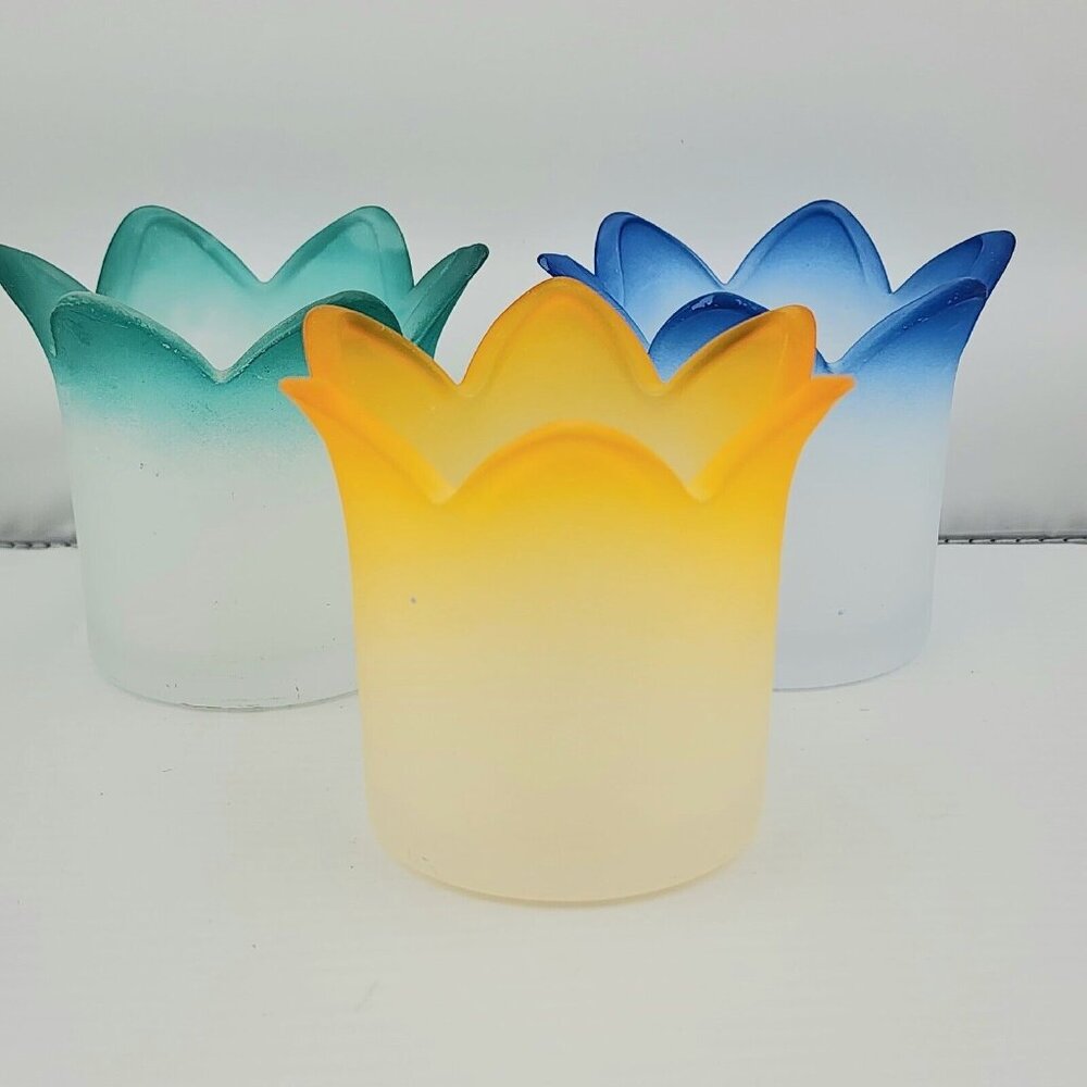 3 PartyLite Jewel Candle Holders 2.5" tealight holders P7161 retired romantic